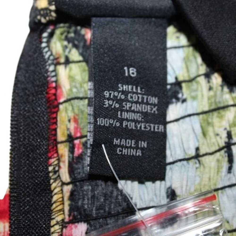 Lane Bryant Plus Sz 16 Red Black Floral Sleeveless Fit And Flow Party Dress NEW - Picture 8 of 8